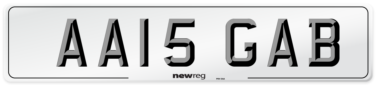 AA15 GAB Number Plate from New Reg